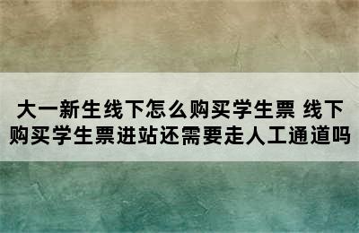 大一新生线下怎么购买学生票 线下购买学生票进站还需要走人工通道吗